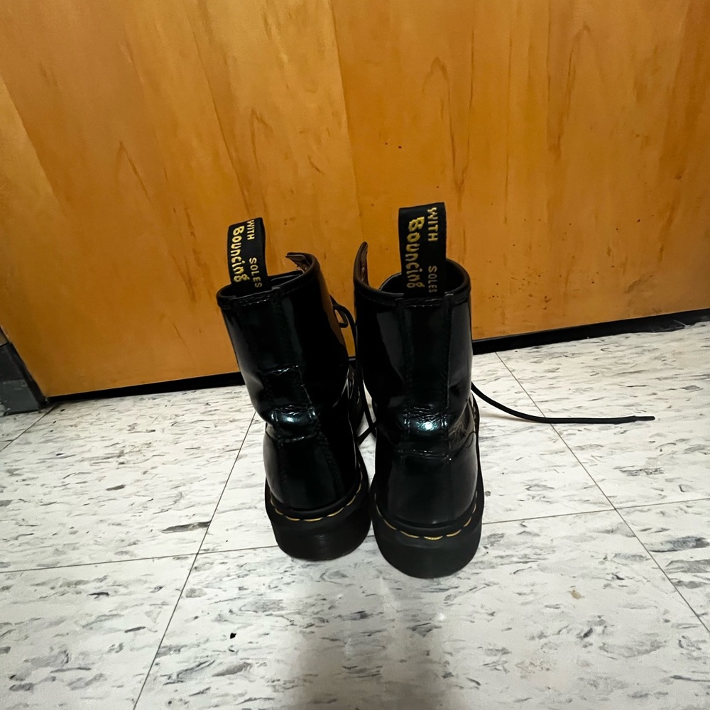 Dr. Martens Shiny Black Combat Boots - Picture 4 of 5